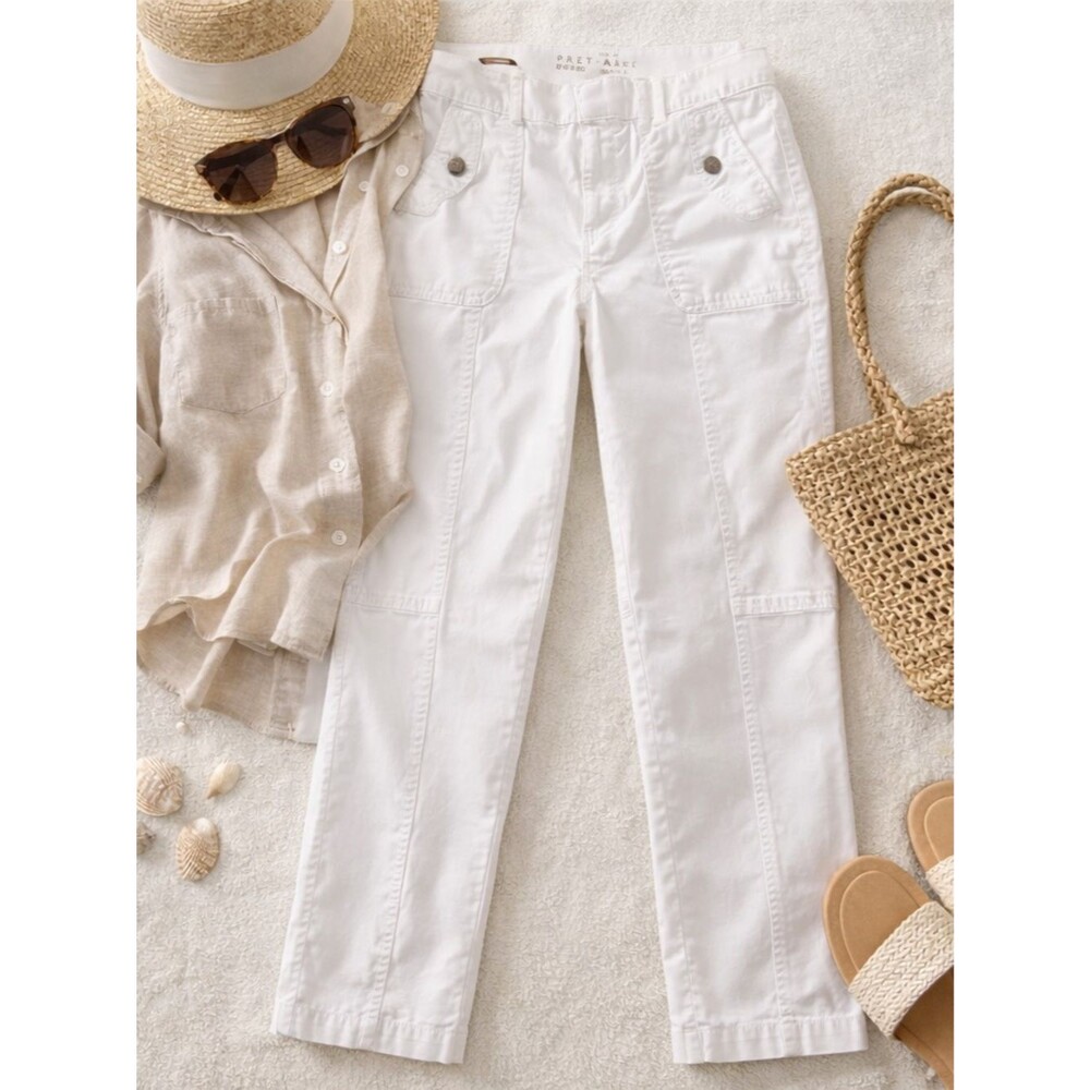 White House Black Market White Pants Size 0 Slim Straight Ankle Business Casual